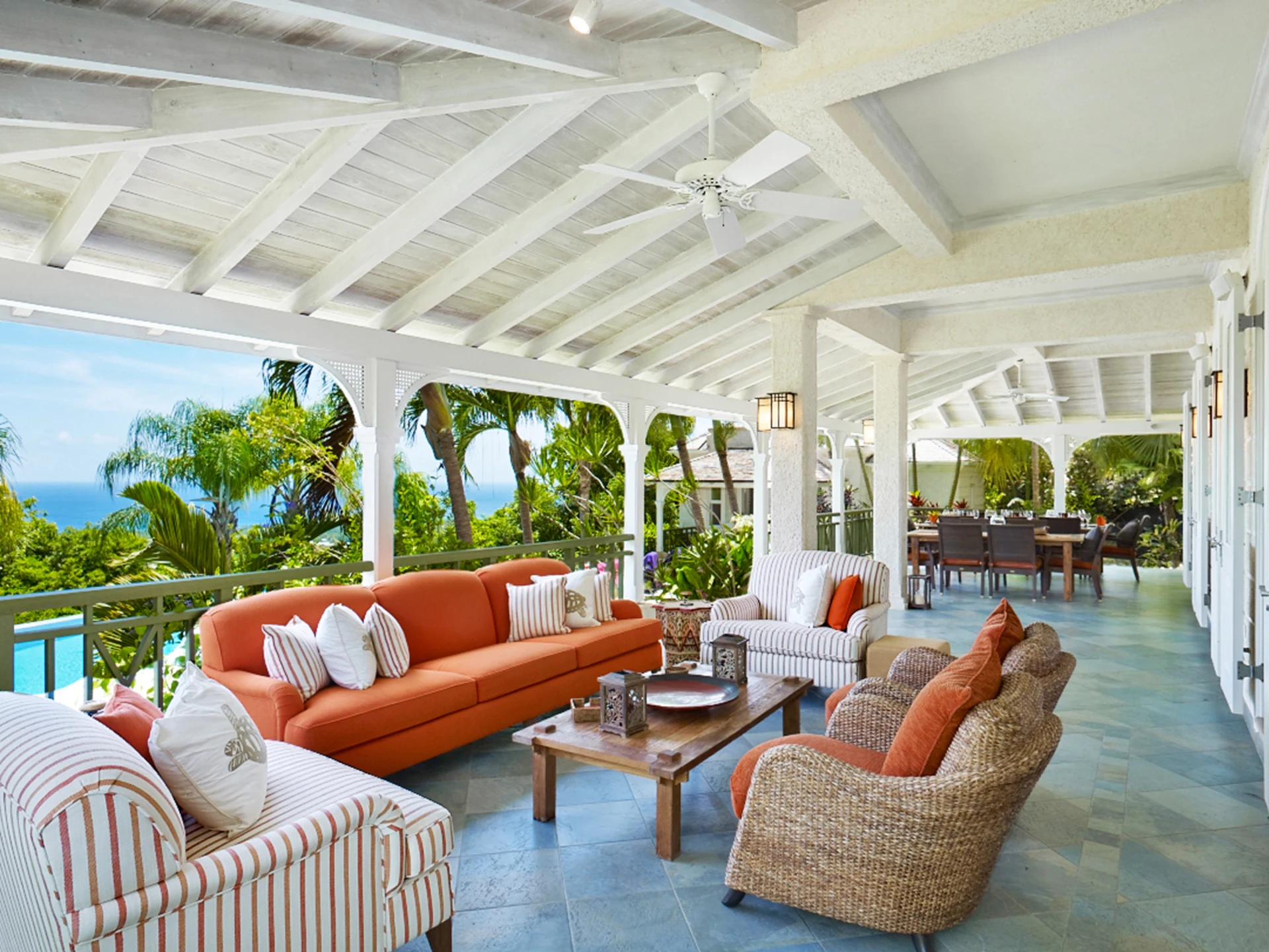 Expansive covered terrace