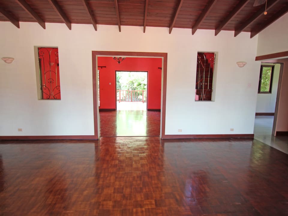 Dining area flowing to living area