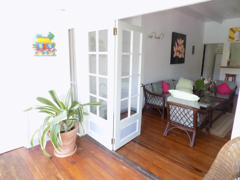 Hardwood Floors on Veranda and Living Area