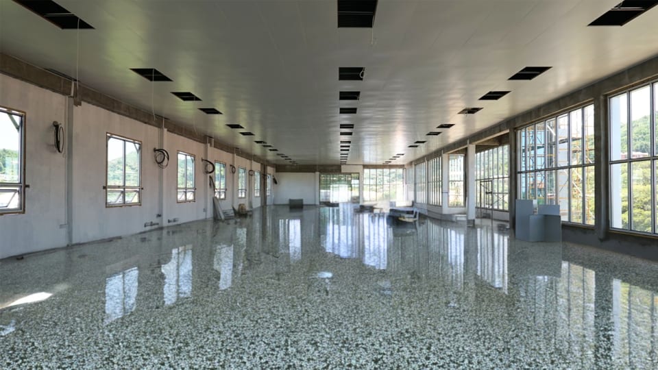 2nd floor - the epoxy flooring is only a rendering