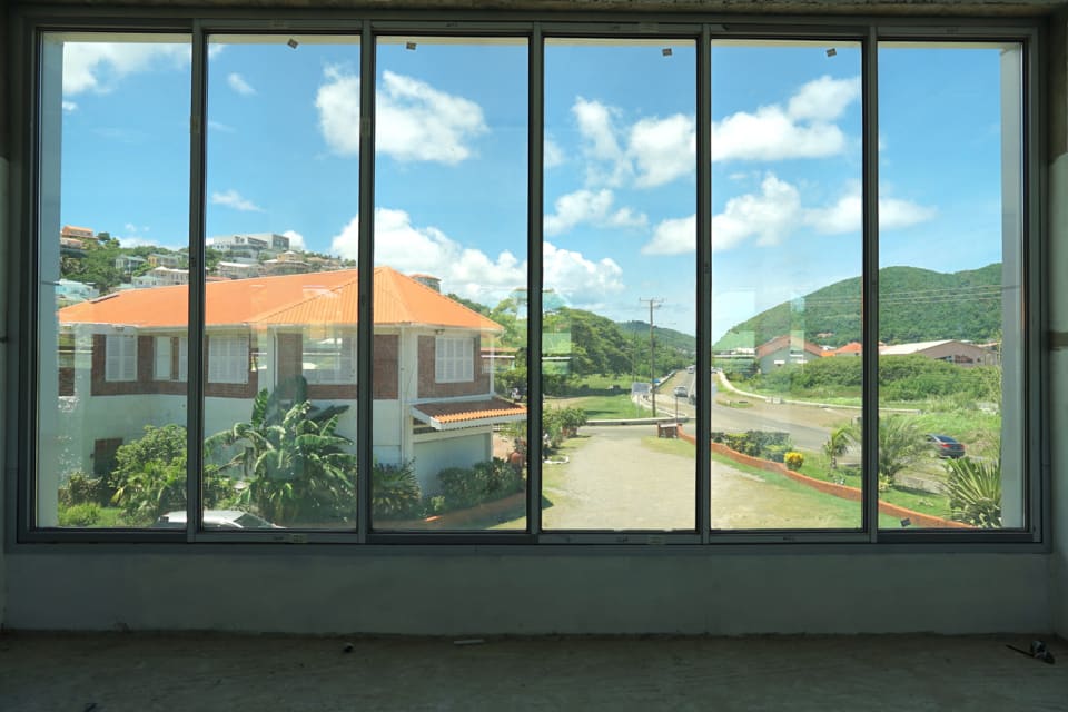 2nd floor - the epoxy flooring is only a rendering; view looking towards the highway - Rodney Bay