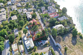 Aerial photo with Dorwin site outlined in red