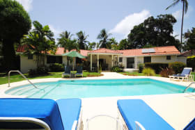 View of main house from the swimming pool terrace