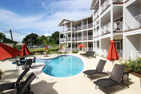Lounging by the pool