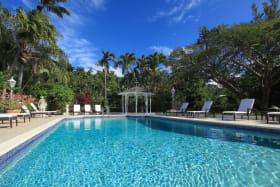 Large pool deck and gazebo