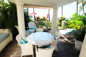 Covered patio facing the sea