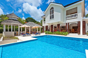 Swimming pool, dining gazebo and outdoor lounge