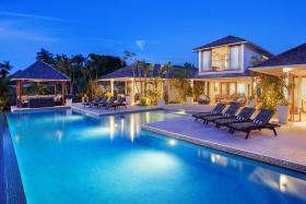 View of house from pool deck