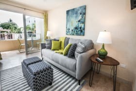 Comfortable living space flows to terrace