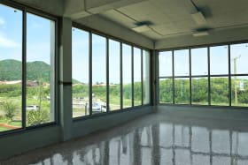 2nd floor - the epoxy flooring is only a rendering; view looking towards the highway - Rodney Bay