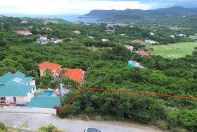 View looking towards the Atlantic Ocean and the Sandals Golf Course