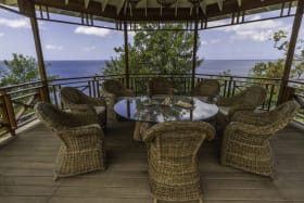 Deck overlooking the water