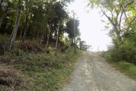 Paved road to the lot - the lot is to the left