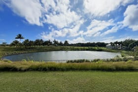 Lot 37 backs onto the community pond