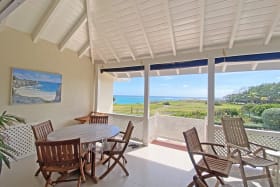 Covered patio with uninterrupted seaviews