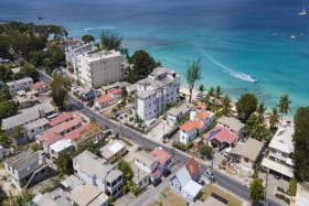 Aerial Shot showing Sundance Apartments and view of the platinum coast of Barbados