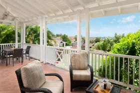 Patio with distant ocean views