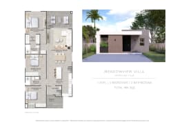 Floor plan: Meadowview.  Three bedroom home.