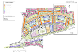 Residences at Coverley: Master Site Plan: Phase 1 outlined.