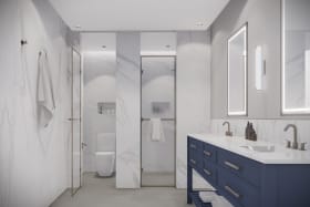 Master bathroom with separate water closet