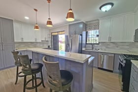 Modern kitchen and breakfast bar