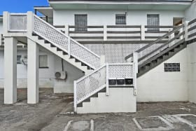 Stairs leading to the apartment