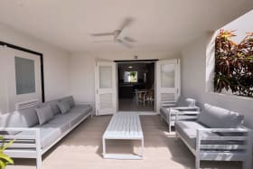 Patio with comfy outdoor furniture