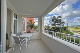 Covered patio with country views