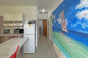 View from the entry door. Kitchen on the left.
