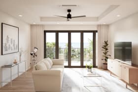 A/C living area, lots of natural light.