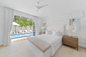 Primary bedroom, with pool access