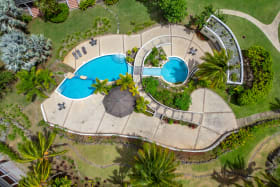 One of two communal pools