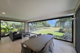 Screened, covered patio