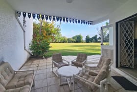 Spacious patio overlooking the golf course