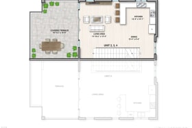 Units 3 & 4 second floor level