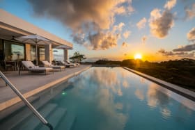 Sunset by the pool