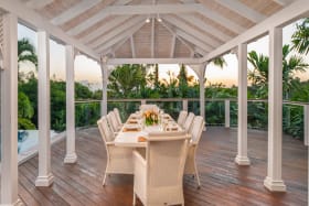 Al fresco dining beside the pool