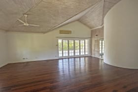 Spacious bedroom with lots of natural light