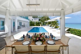 Poolside dining gazebo with Bar B Q and wet bar