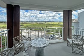 Covered patio and valley views