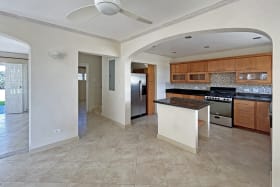 Open plan kitchen and living