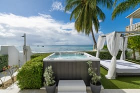 Spacious sundeck and jacuzzi pool