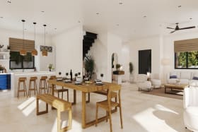 Indoor kitchen and dining