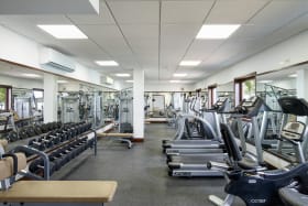 Well equipped gym with sea views