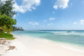 Pristine beach steps away