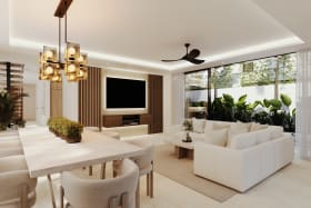 Open plan living and dining
