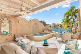 Luxurious patio overlooking the marina