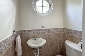 Guest powder room off kitchen