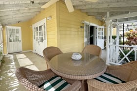 Terrace dining by entrance