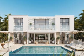 CGI of remodelled house and pool
